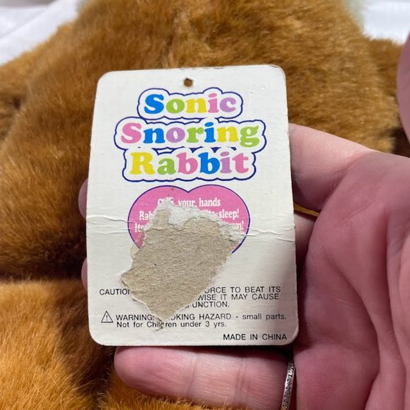 Vintage Plush Green Trading Sonic Snoring Rabbit Bunny Eyes Open Close Works - Picture 9 of 14